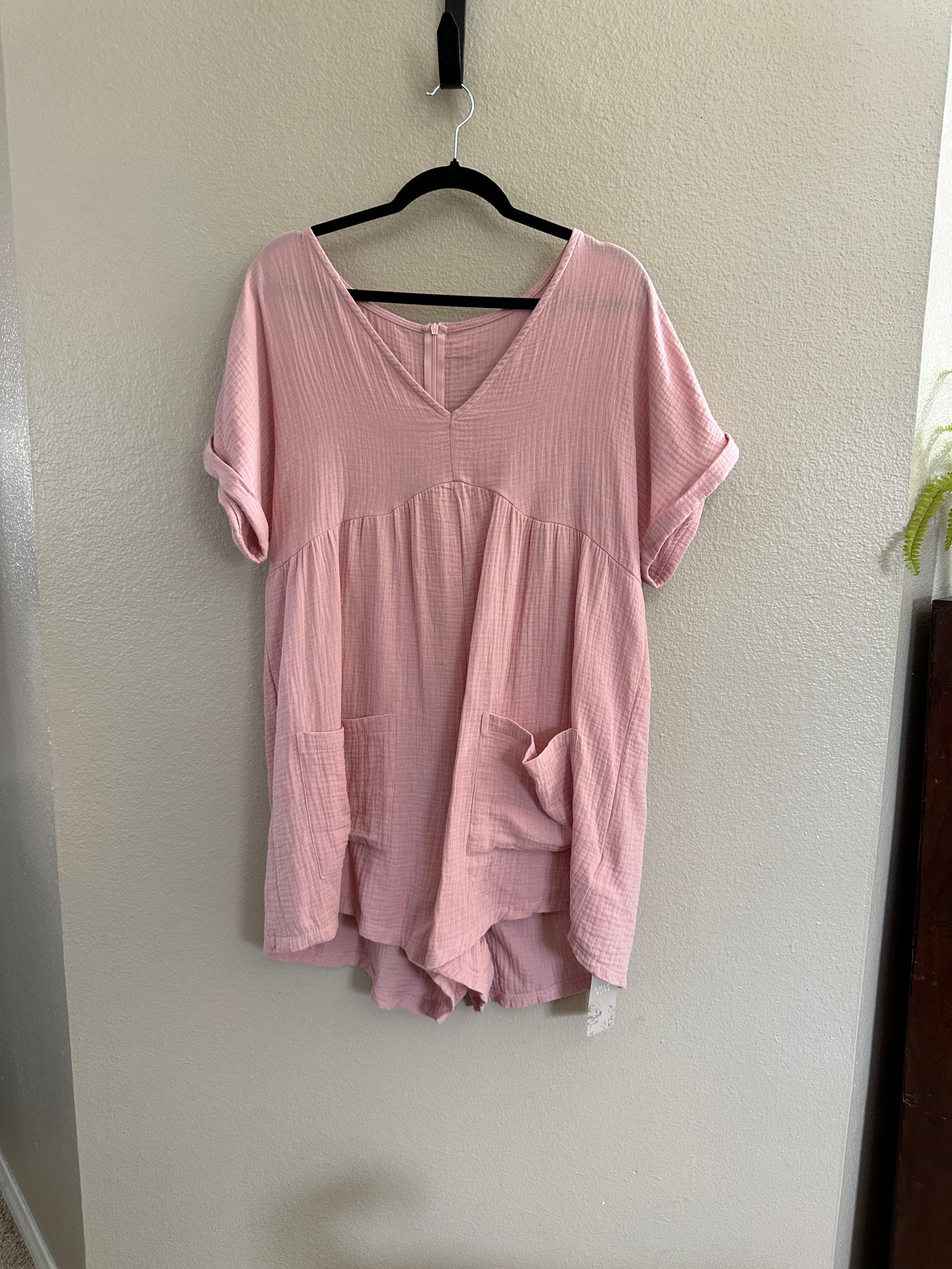 Emery Rose Pink Romper-NWT