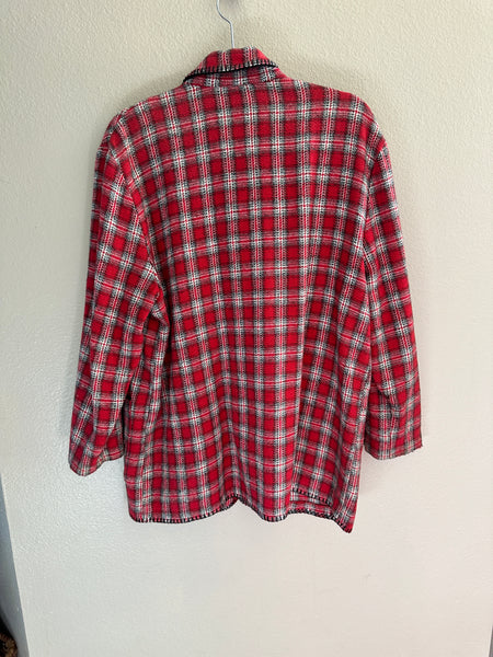 Vintage David Paul Red Plaid Jacket-missing button