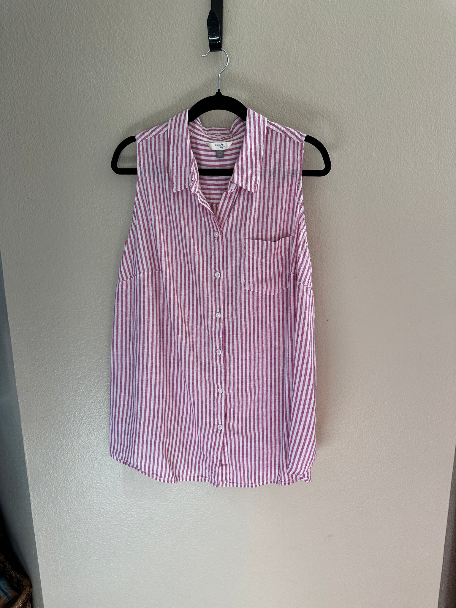 Terra & Sky Pink Striped Blouse