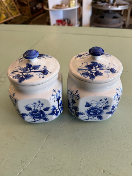 Vintage Hand Painted Thai Canister two available