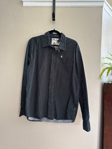 Volcom Black Striped Dress Shirt