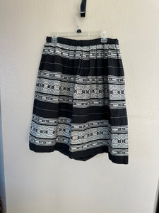 Vintage Black and White Patterned Skirt