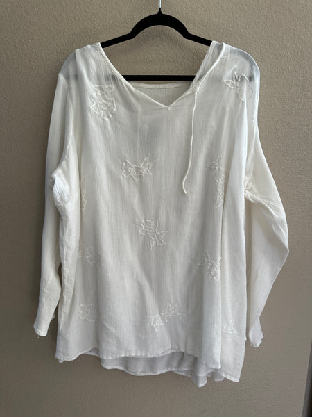 Style & Co White Blouse-small stain