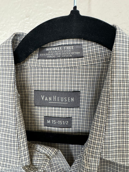 Van Heusen Black/Brown Wrinkle Free Broadcloth Dress Shirt