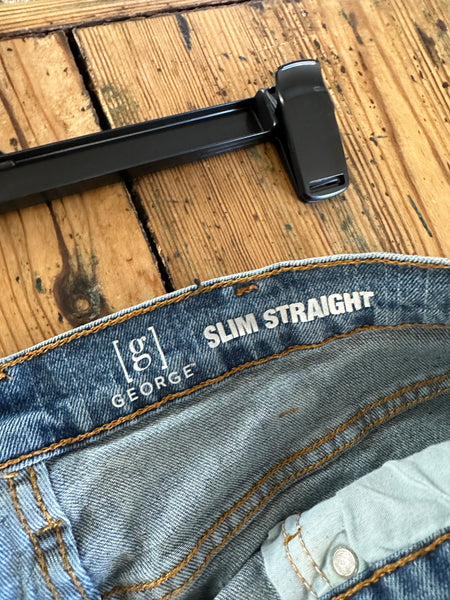 George Slim Straight Jeans-Small holes