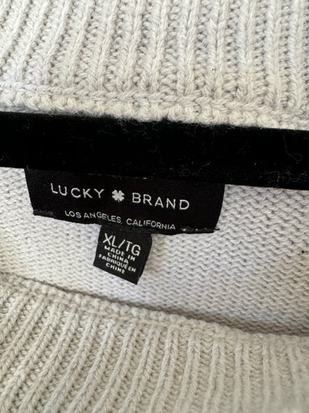 Lucky Brand Gray Striped Sweater