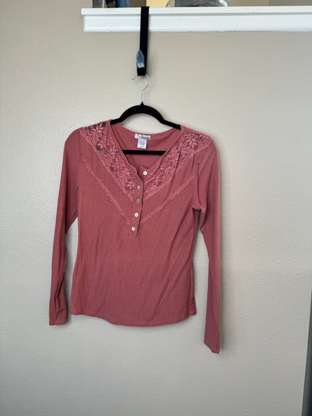 Wild Moss Pink Long Sleeve Blouse