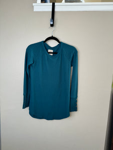 Chaser Teal Long Sleeve Blouse