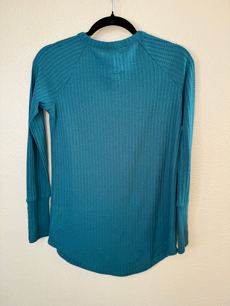 Chaser Teal Long Sleeve Blouse