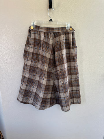 Vintage Front Panel Plaid Skirt