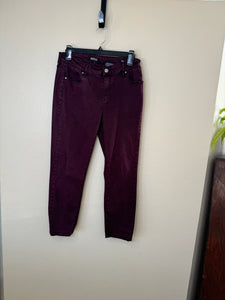 Buffalo David Bitton Burgundy Mid-Rise Skinny Pants