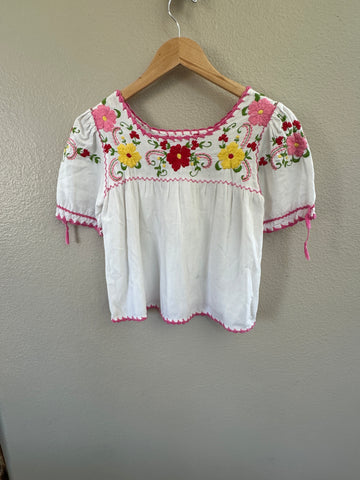 Vintage Mexican Embroidered Short Top