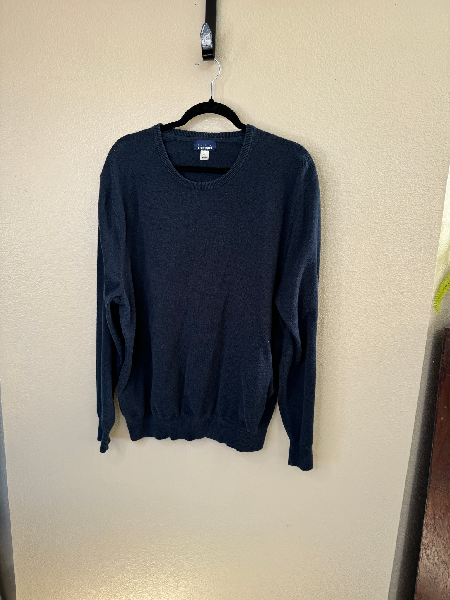 Basic Edition Men's Blue Long Sleeve Sweater