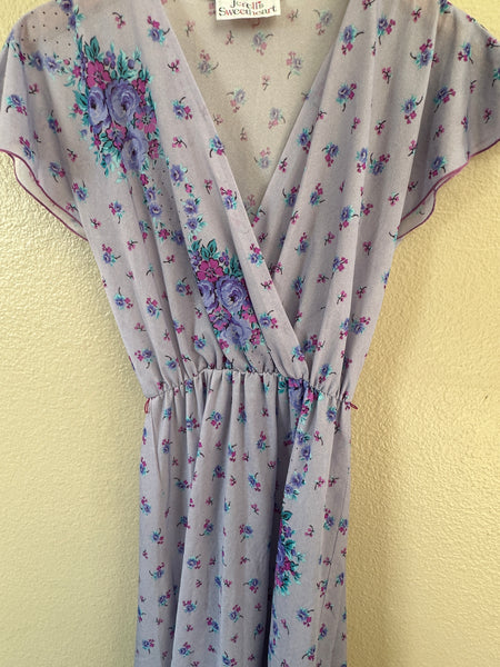 Vintage Jerell's Sweetheart Lavender Dress