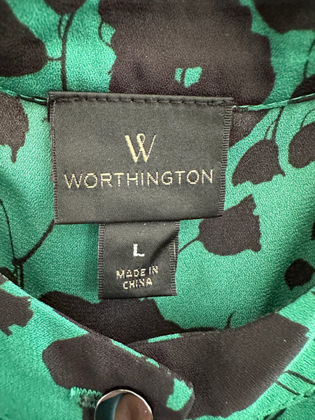 Worthington Green Sleeveless Blouse