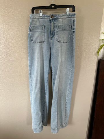 Lauren Conrad Women's Blue Super High Rise Wide Leg Jeans