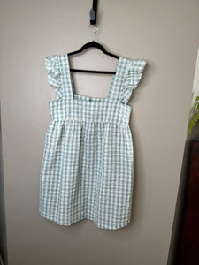 Open Edit Sleeveless Teal Mist Gingham Dress