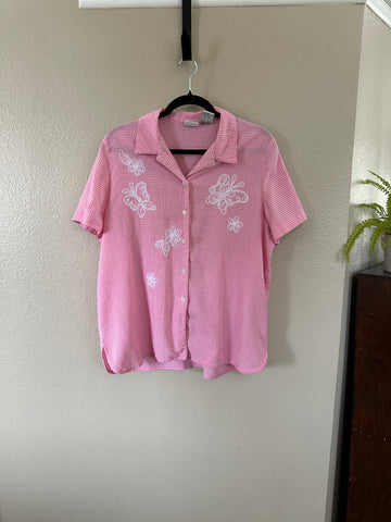 Vintage Koret Womens's Pink Applique Blouse