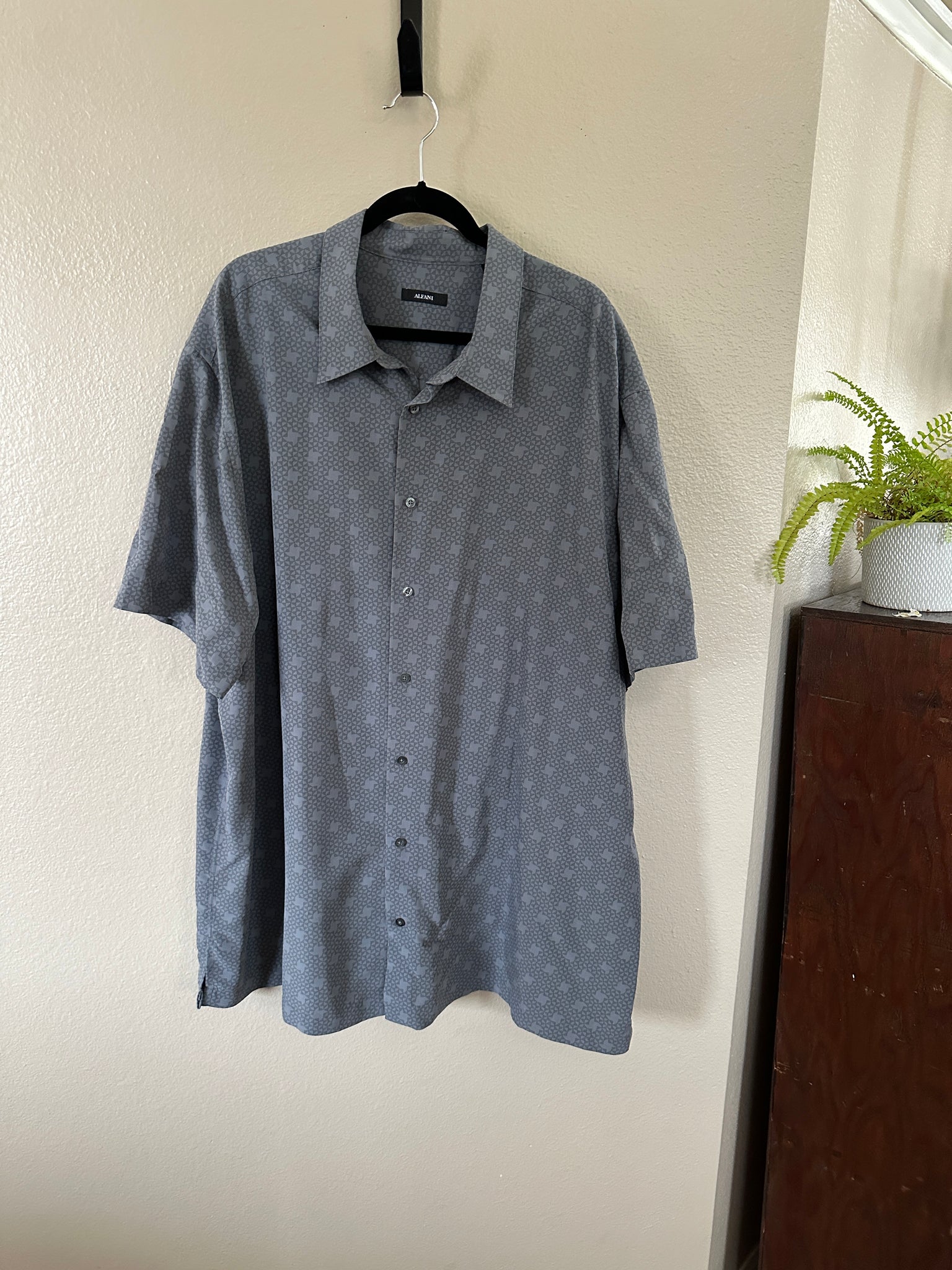 Alfani Men's Gray Shortsleeve Dress Shirt