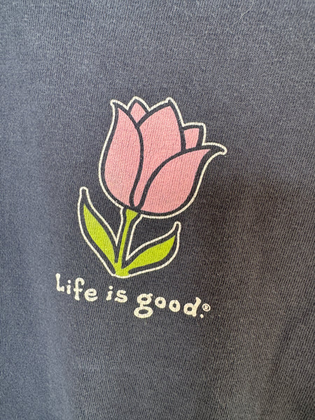 Life is Good Women's Blue Short Sleeve Crusher Tee