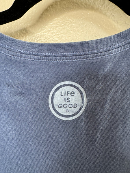 Life is Good Women's Blue Short Sleeve Crusher Tee