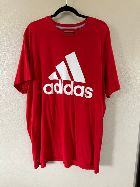 Adidas Men's Red Short Sleeve Graphic Shirt