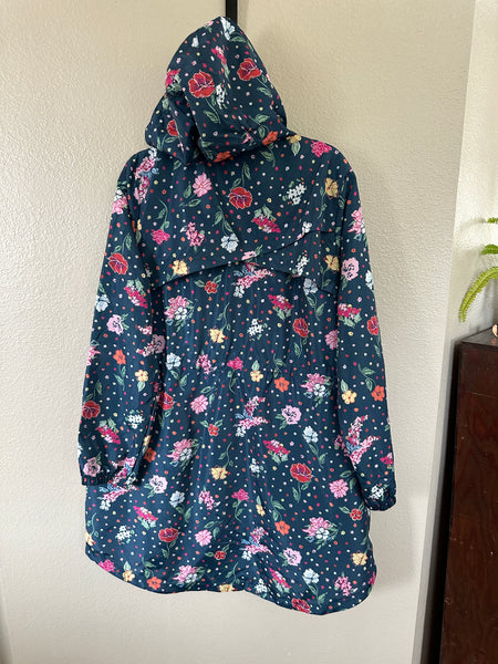 Vera Bradley Women's Blue Floral Rain Coat-NWT