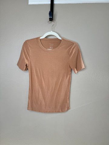 A New Day Women's Tan Short Sleeve Shirt