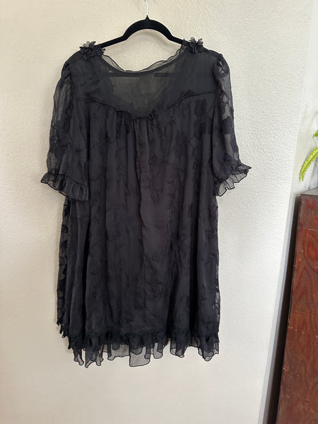 Pretty Angel Women's Black Lace Short Sleeve Dress-NWT