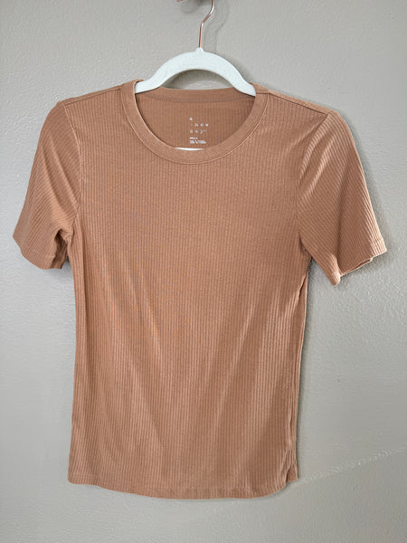 A New Day Women's Tan Short Sleeve Shirt