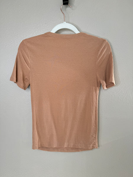 A New Day Women's Tan Short Sleeve Shirt