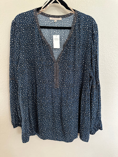 My Danielle Women's Blue Long Sleeve Blouse-NWT