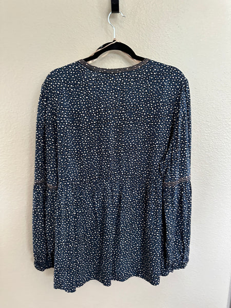 My Danielle Women's Blue Long Sleeve Blouse-NWT