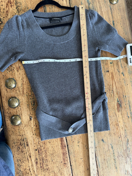 Club Monaco Gray Short Sleeve Sweater