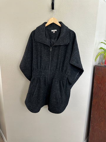 Roz & Ali Black & Gray Poncho Jacket