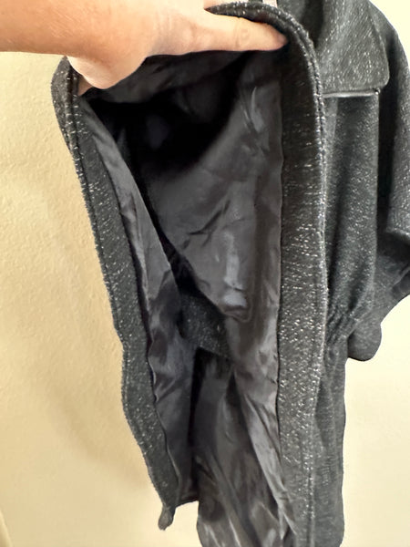 Roz & Ali Black & Gray Poncho Jacket