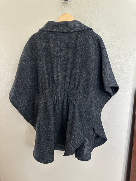 Roz & Ali Black & Gray Poncho Jacket