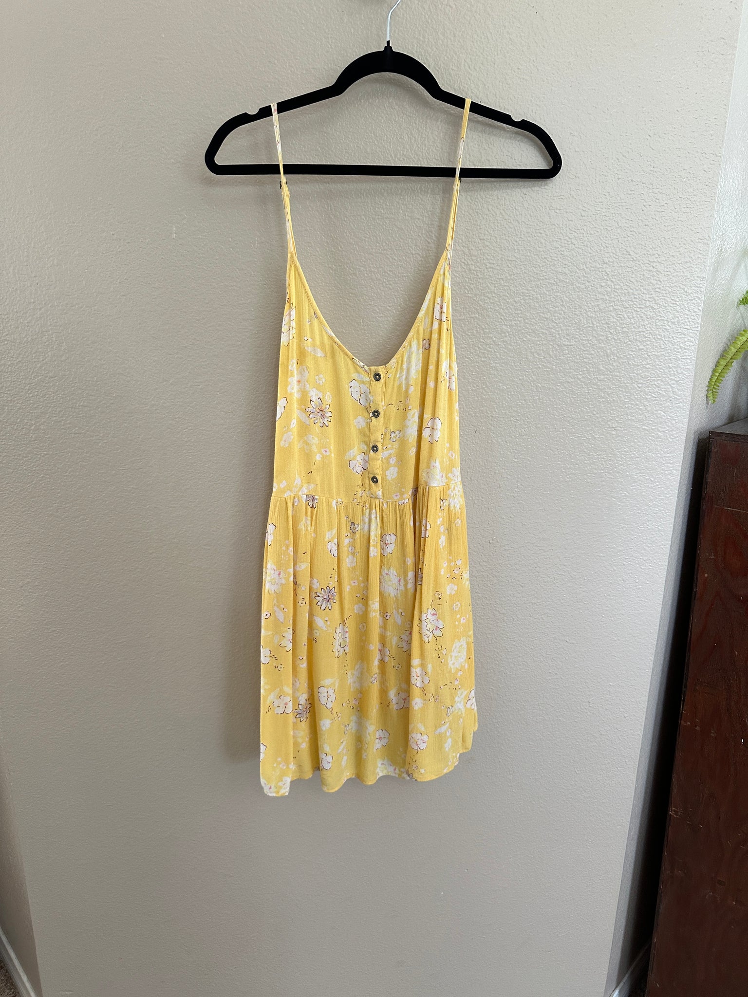 Billabong Women's Yellow Spaghetti Strap Dress