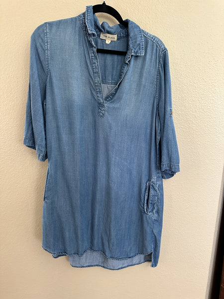 Cloth & Stone Women's Blue Shortsleeve Dress