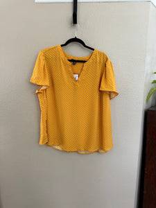 Hilary Radley Yellow Shortsleeve Blouse