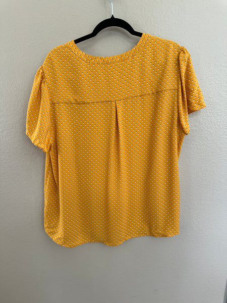 Hilary Radley Yellow Shortsleeve Blouse-NWT