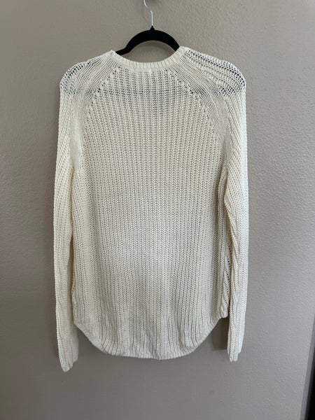 H&M Womens Off-White Long Sleeve Long Sweater-NWT