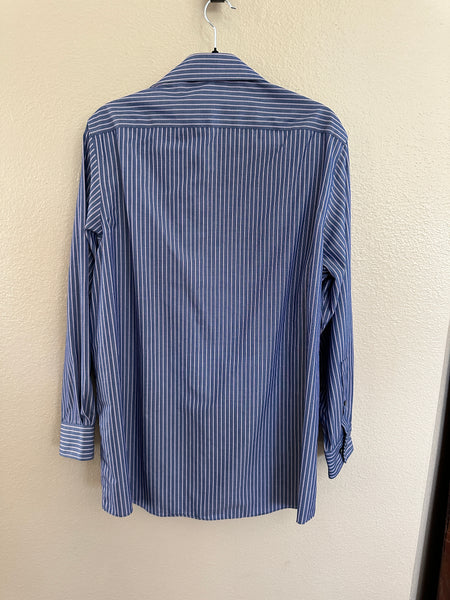 Michael Kors Men's Blue Striped Dress Shirt