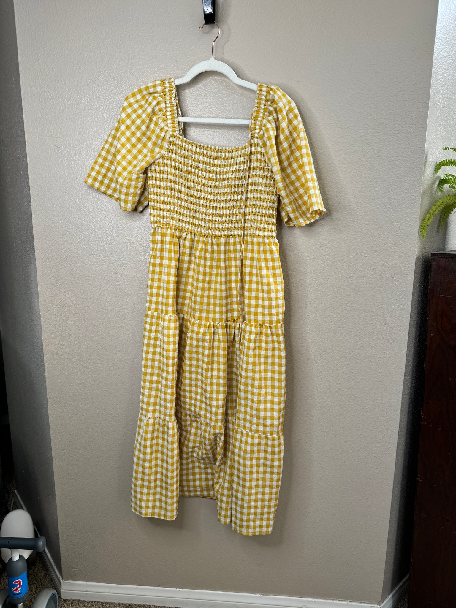 Zesica Women's Yellow Gingham Dress 