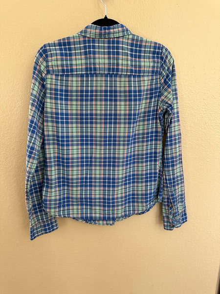 Abercrombie & Fitch Women's Plaid Button-Down Long Sleeve Shirt