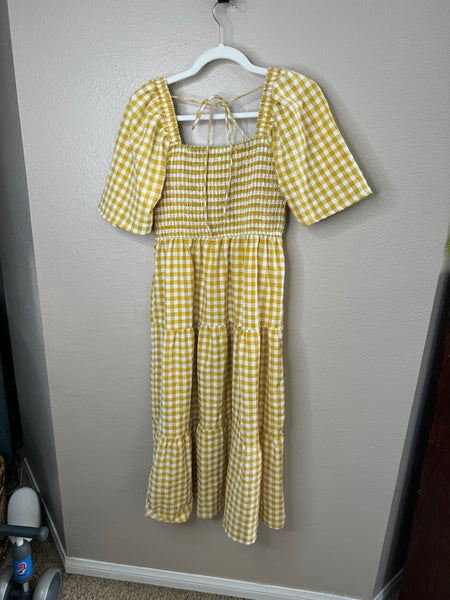 Zesica Women's Yellow Gingham Dress