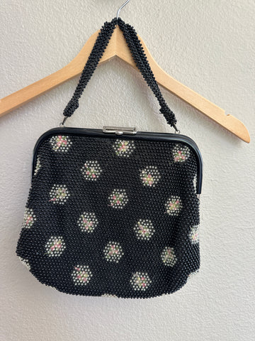 Vintage Black Beaded Purse