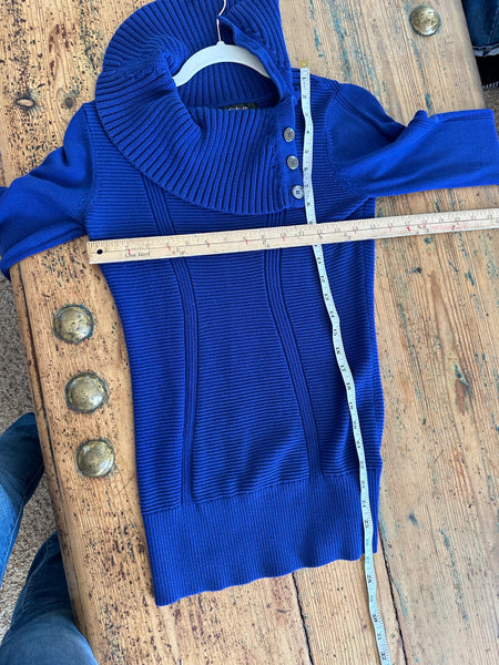 Style & Co Women's Blue Long Sleeve Long Sweater