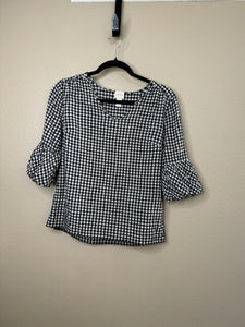 Chico's Women's Black & White Gingham Blouse