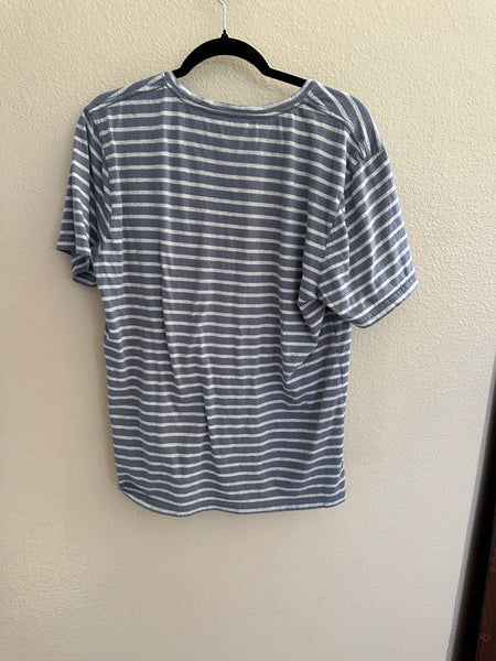 Public Opinion Men's Blue Striped T-Shirt